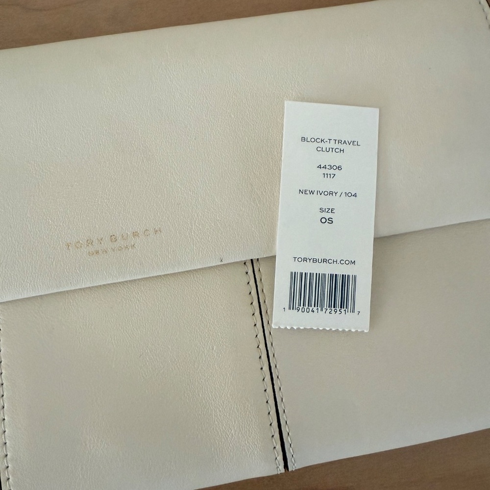 Tory Burch Ivory Leather Clutch - Picture 7 of 7